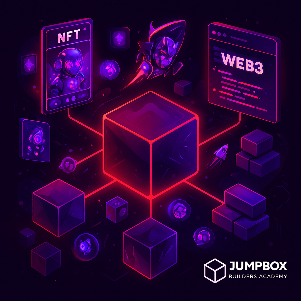 Futuristic blockchain network with glowing connections